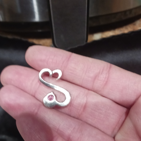 AJ Pink Topaz Sterling Silver Open Hearts Collection Pendant 5g - Picture 4 of 5